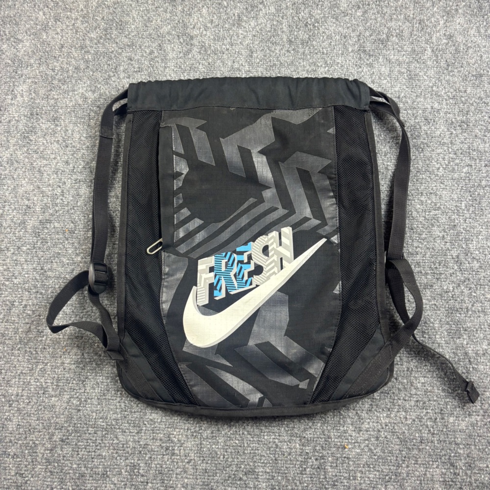 NIKE Black Abstract “Fresh” Drawstring Bag Backpack One Size